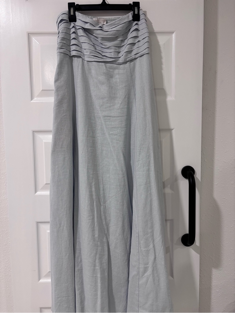 Caroline Constas Light Blue Maxi Dress with Pleated Waistband - Picture 4 of 9